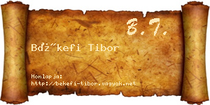 Békefi Tibor névjegykártya