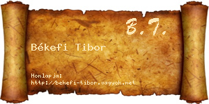 Békefi Tibor névjegykártya